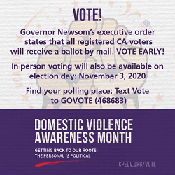 Domestic Violence Awareness Month 2020: VOTE! - California Partnership ...